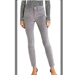J. CREW velvety grey 9" highrise toothpick pants.